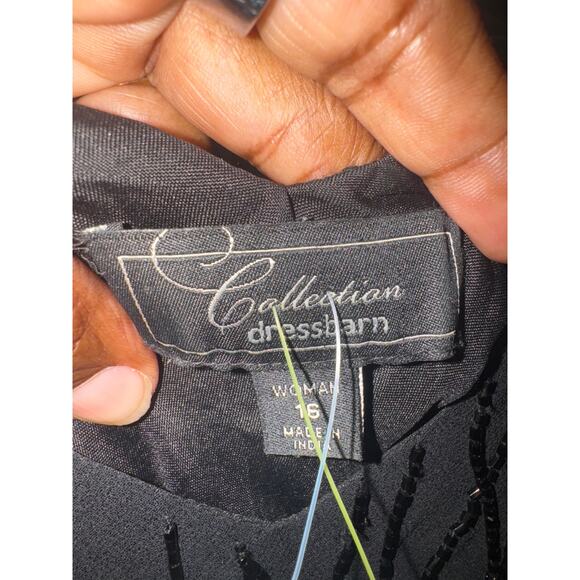 Collection by Barn Black Beaded Dress Size 16 - Picture 3 of 3